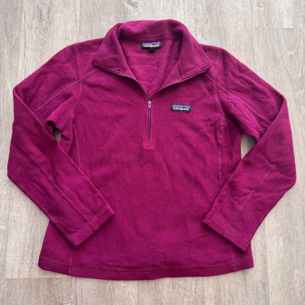 Patagonia Womens Micro D Quarter Zip Fleece Pullover Magenta Purple XS